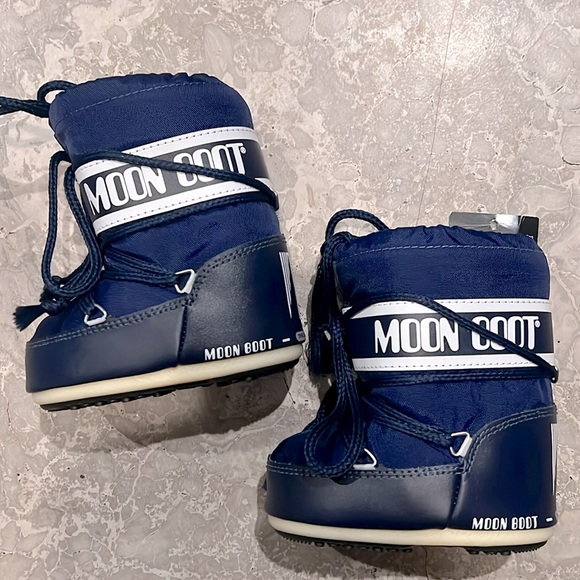 Moon Boot Kids Baby Icon Mini Snow Boots in Blue Size EU19/22 US4/6.5 - Picture 5 of 14